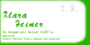 klara heiner business card